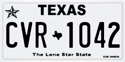 TX license plate CVR1042