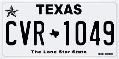 TX license plate CVR1049