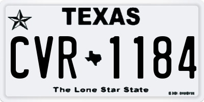 TX license plate CVR1184