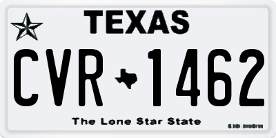 TX license plate CVR1462