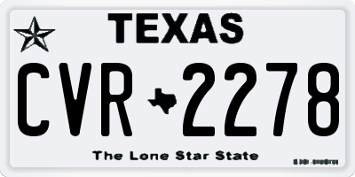 TX license plate CVR2278