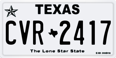 TX license plate CVR2417