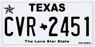 TX license plate CVR2451