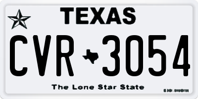 TX license plate CVR3054