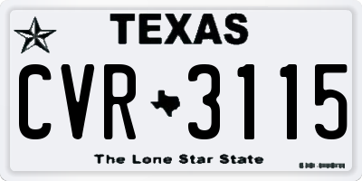 TX license plate CVR3115
