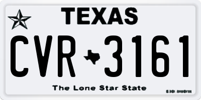 TX license plate CVR3161