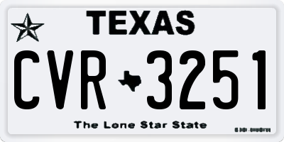 TX license plate CVR3251