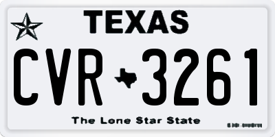 TX license plate CVR3261