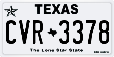TX license plate CVR3378