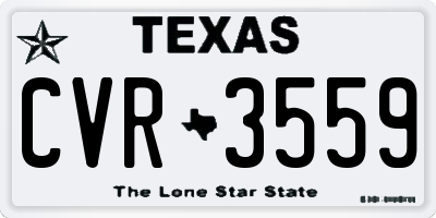 TX license plate CVR3559