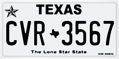 TX license plate CVR3567