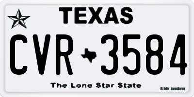 TX license plate CVR3584