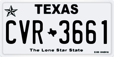 TX license plate CVR3661