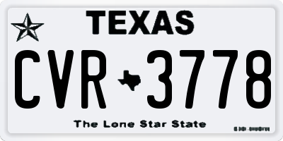 TX license plate CVR3778