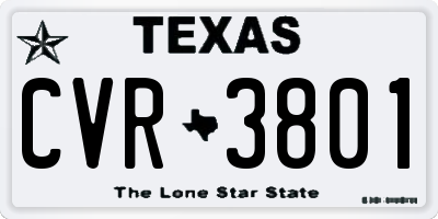 TX license plate CVR3801