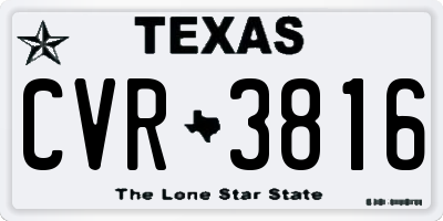 TX license plate CVR3816