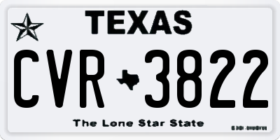 TX license plate CVR3822