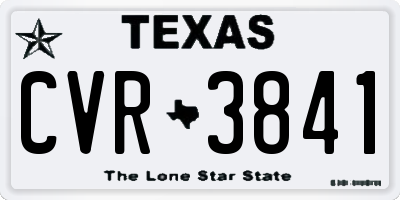 TX license plate CVR3841
