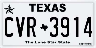 TX license plate CVR3914