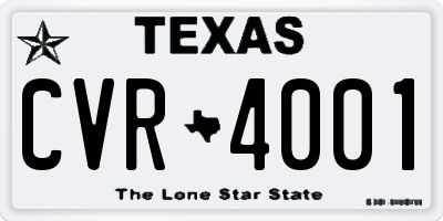 TX license plate CVR4001