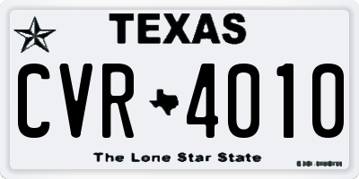 TX license plate CVR4010