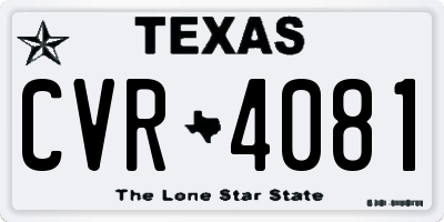 TX license plate CVR4081