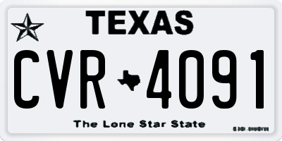 TX license plate CVR4091