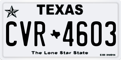 TX license plate CVR4603