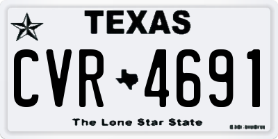TX license plate CVR4691