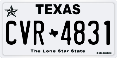 TX license plate CVR4831