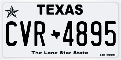 TX license plate CVR4895