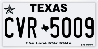 TX license plate CVR5009