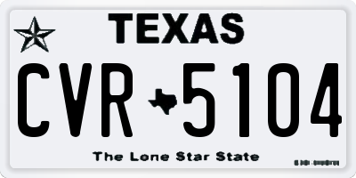 TX license plate CVR5104