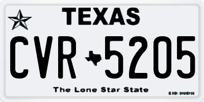 TX license plate CVR5205