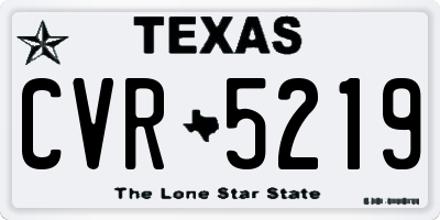 TX license plate CVR5219