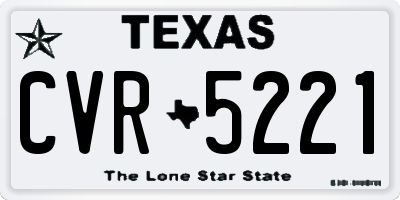TX license plate CVR5221