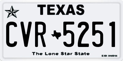 TX license plate CVR5251
