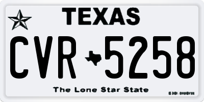 TX license plate CVR5258