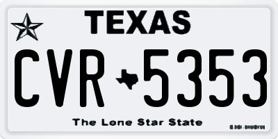 TX license plate CVR5353
