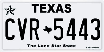 TX license plate CVR5443