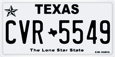 TX license plate CVR5549
