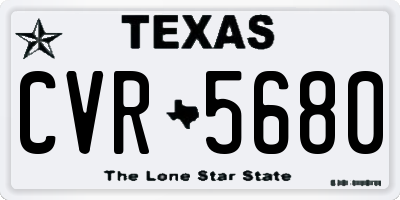 TX license plate CVR5680