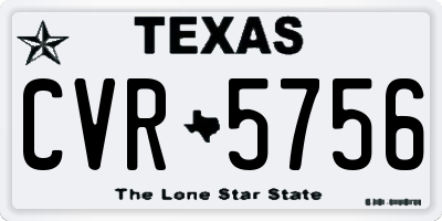 TX license plate CVR5756