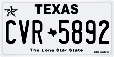 TX license plate CVR5892