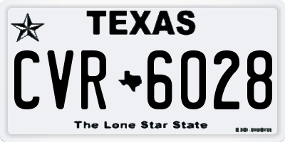 TX license plate CVR6028