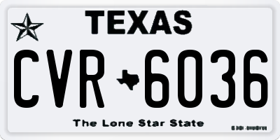 TX license plate CVR6036