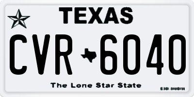 TX license plate CVR6040