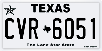 TX license plate CVR6051