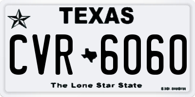 TX license plate CVR6060