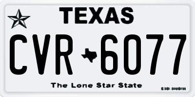 TX license plate CVR6077